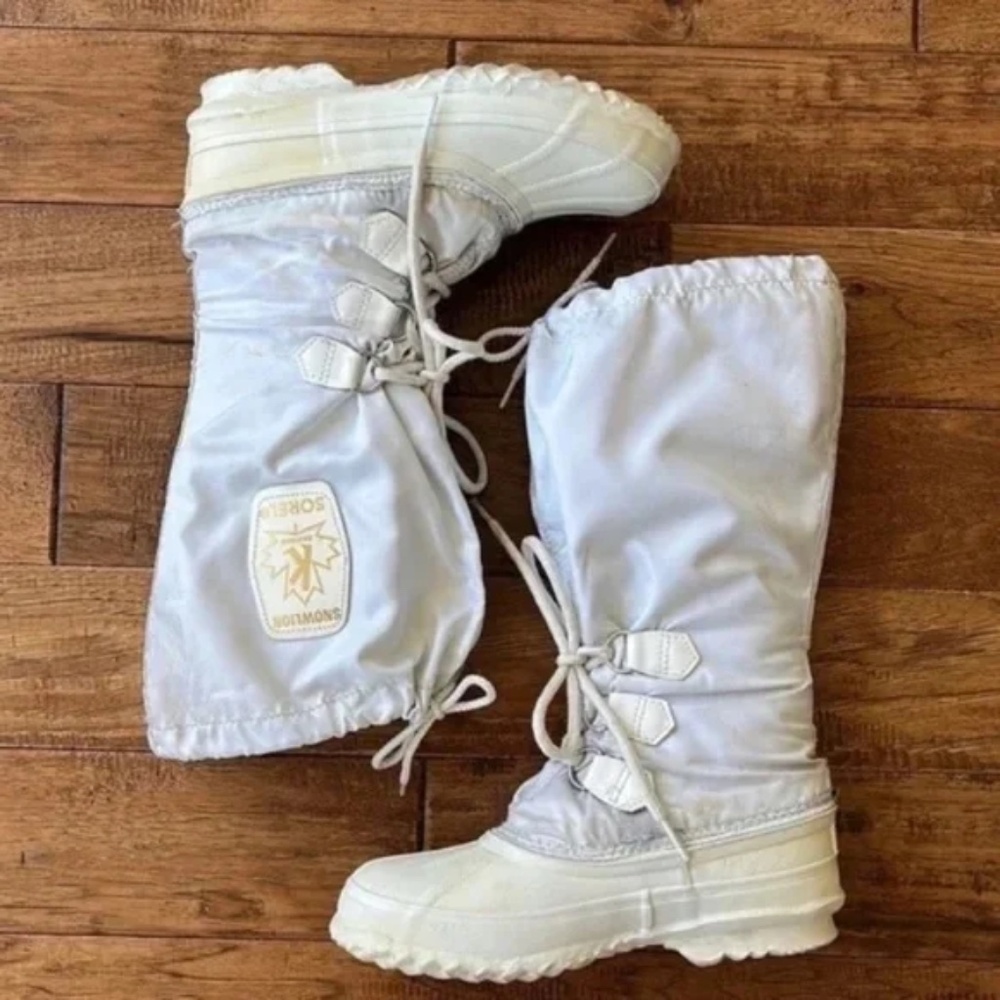 Sorel Snowlion Tall Winter Snow Boots Insulated White & Cream US Women's Size 6 - Picture 3 of 15